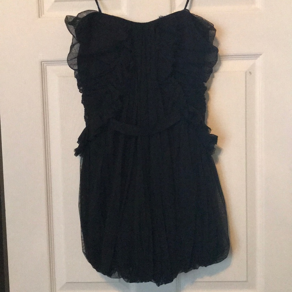 Elizabeth and James strapless dress black tulle